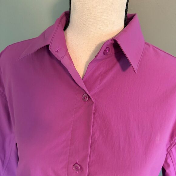 Athleta Magenta Oversized Poplin Top - Picture 3 of 6